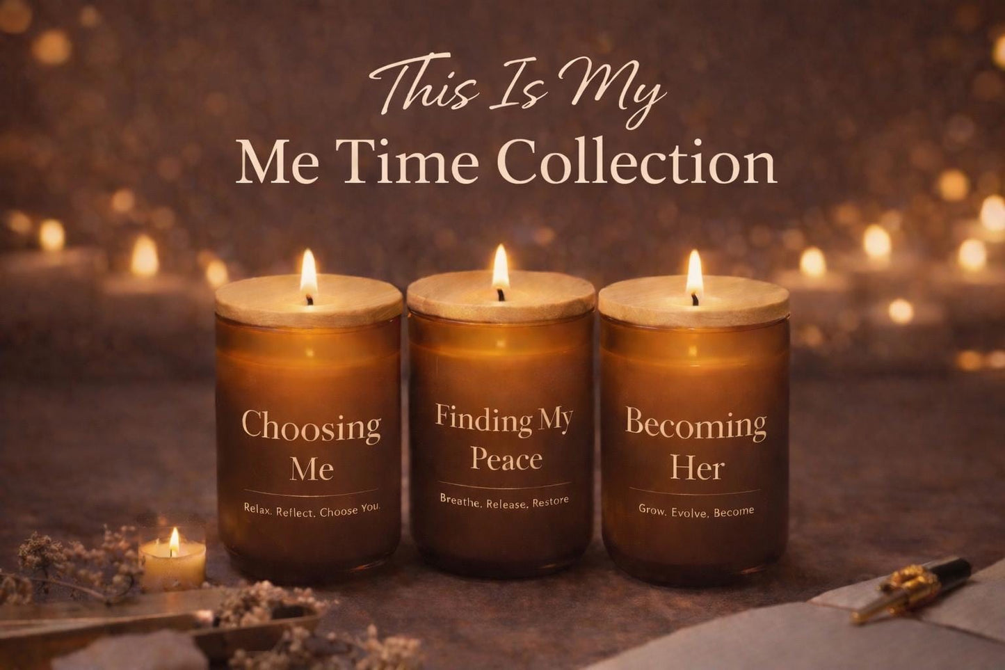 Finding My Peace - Soy Candle | Sea Salt Orchid Fragrance, Self Care Ritual (14oz)