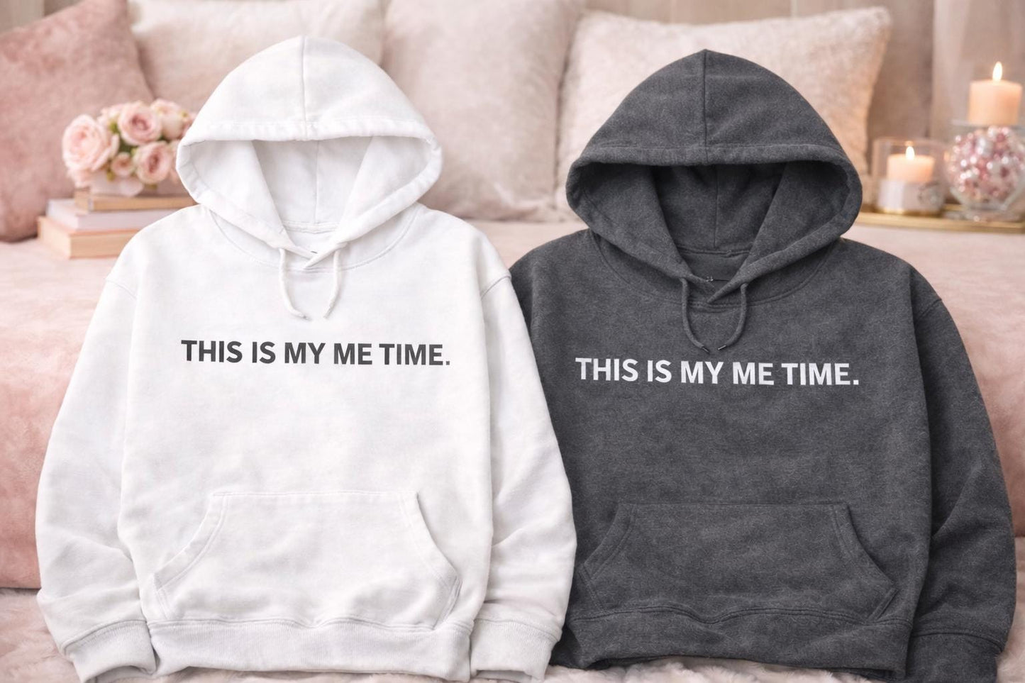 Me Time Hoodie | Charcoal Gray Self-Care, Mindfulness Sweatshirt