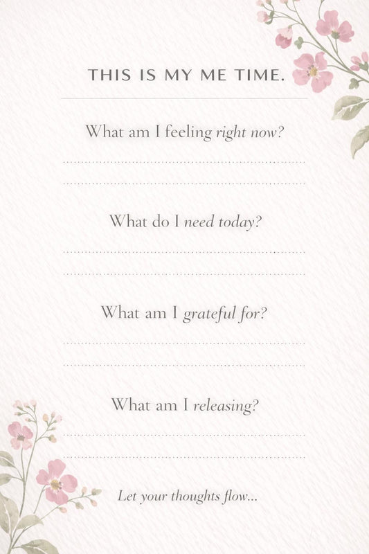 Me Time Reflection Page: Self Care, Mental Reset, Calm Journal (Digital Download)