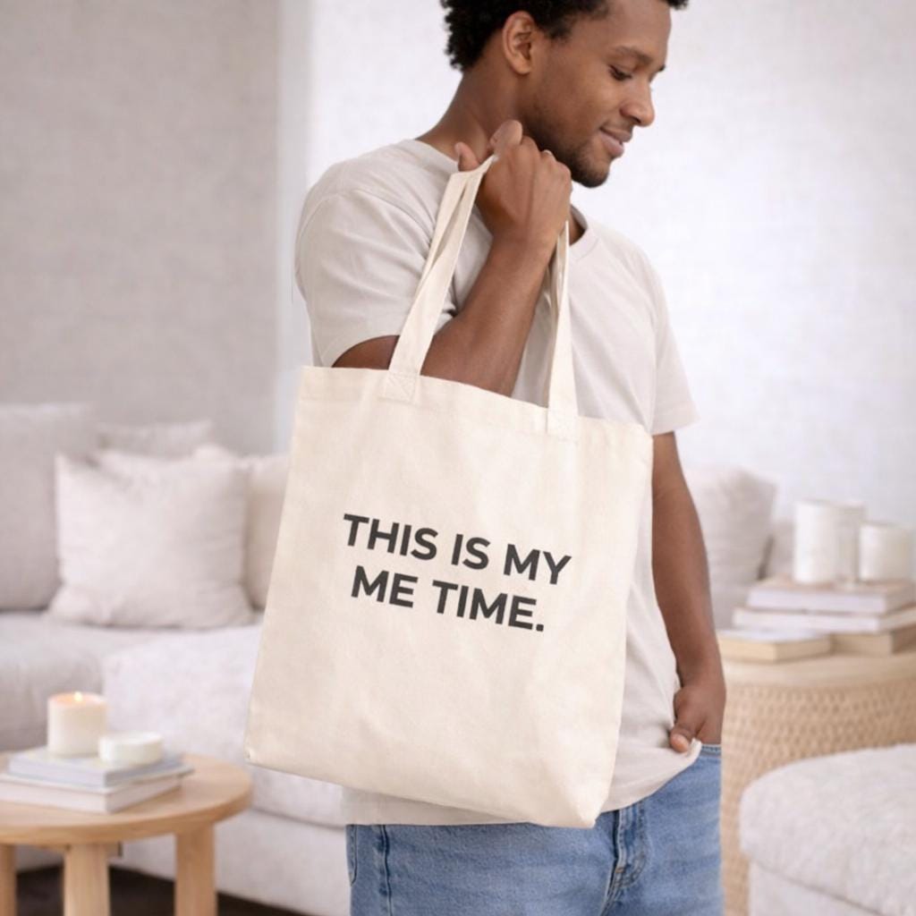 Me Time – Canvas Tote Bag | Minimalist Cotton Self Care Bag