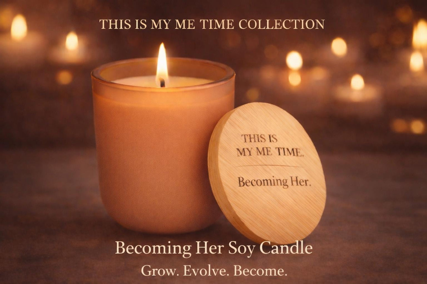 Becoming Her - Soy Candle | Beach Rose Fragrance, Self Care Ritual (14oz)